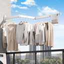 Clothes Drying Rack Wall Mounted,Drying Rack Clothing,Laundry Drying Rack Wall Mount,Collapsible Drying Racks for Laundry,Retractable,Foldable,Clothes Hanger Rack,Clothes Dryer Rack, White Color