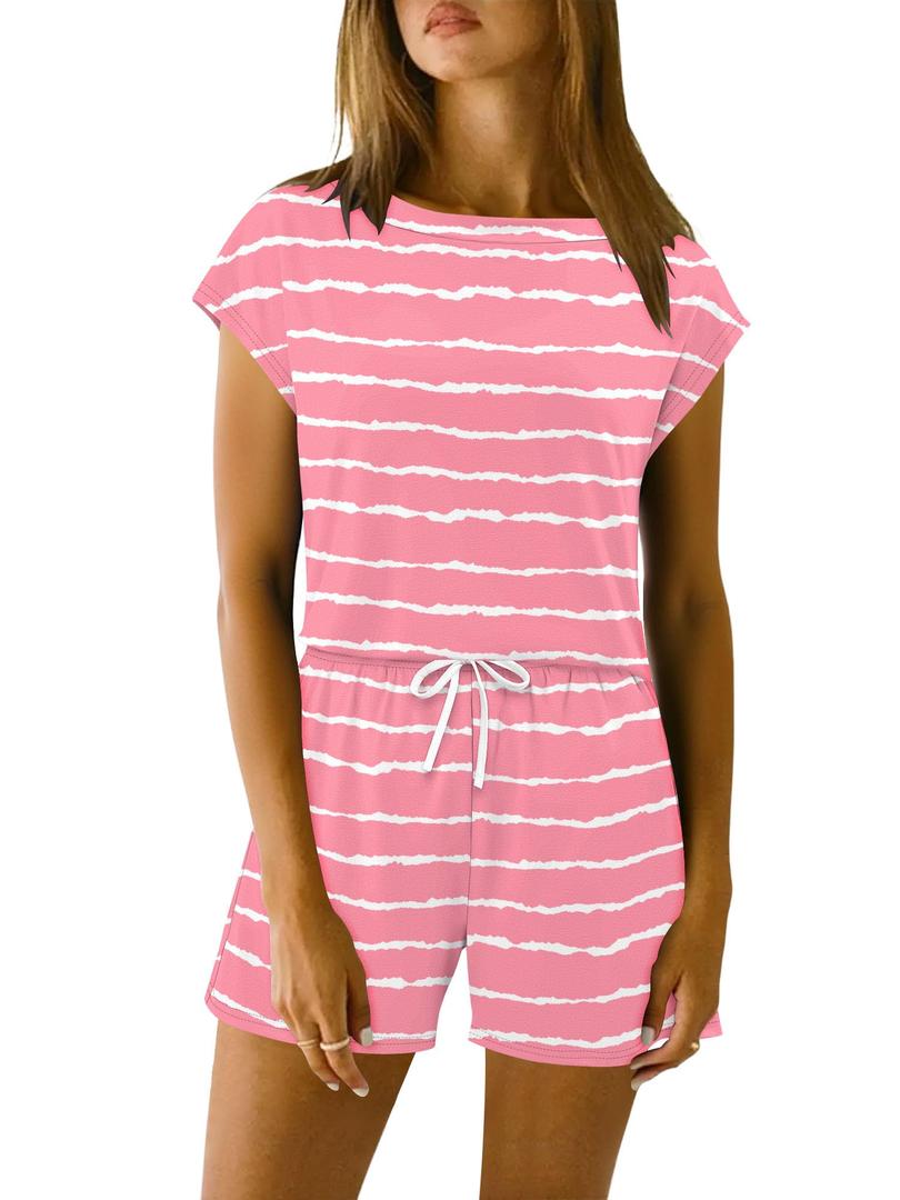 3 x KISSMODA Women's Drawstring Waist Loose Fit Loungewear Set with Pockets (Pink, M)