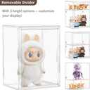 Acrylic Display Case, 4 Pack Large Figure Clear Display Case, Adjustable Layers with a Removable Divider Display Cases for Collectibles with Magnetic Door