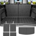 powoq Cargo Mat Compatible with 2021-2026 Jeep Grand Cherokee L Overland Trunk Mat Backrest TPE Cargo Liner Replacement for 2021-2026 Jeep Grand Cherokee L Accessories (Trunk Mat+Backrest Mats)