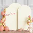 Wokceer Wedding Arch Cover (7.2FT, 6.6FT, 6FT) Set of 3 Spandex Fitted Wedding Arch Stand Covers for Round Top Chiara Arch Backdrop Stands Cover for Birthday Party Ceremony Banquet Decor Ivory