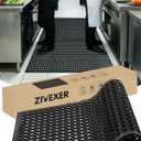 【10mm Extra Thick】36"x60" Heavy Duty Non-Slip Outdoor Rubber Door Mat with Drainage Holes, Large Rubber Mats for Bar, Garage, Kitchen, Waterproof Black Shop Matt, Fast Drying Restaurant Floor Mat, 3' x 5' (Rectangular)