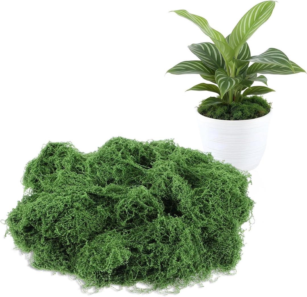 7oz Fake Moss for Potted Plants Indoor - Artificial Moss for Crafts- Faux Moss Decor DIY Decorative, Fairy Garden, Model Making, Walls, Glass Containers, Home and Garden Projects | 200g