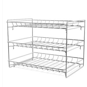 Lavish Classic Cuisine 3 Tier Dispenser-Organizer Rack Holds up to 27 Cans-for Kitchen Pantry, Countertops, and Cabinets-Storage Accessories (Chrome)