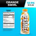 PRIME Hydration ORANGE SWIRL, Sugar Free Sports Drinks, Electrolyte Enhanced to Replenish Fluids, B Vitamins, Antioxidants, Made with Natural Flavors, 16.9 Fl Oz 12 Pack (EXP 05/16/27)