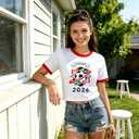 Soccer Cup 2026 Shirt Women Mexico Baby tee Brazil Crop Jersey Funny Soccer Graphic Short Sleeve Tops (XL)