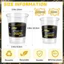 Graduation Cups 2026, Class of 2026 Cups, 48 Pack 16 oz Clear Plastic Graduation Cups, Black and Gold Congrats Grad Disposable Cups for Graduation Party Supplies
