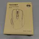 TECKNET Wireless Mouse (BT5.0/3.0 & 2.4G) Rechargeable 4800 DPI Silent USB A & Bluetooth Mouse 6 Buttons, Wide Compatibility - Grey