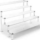 ULENDIS 5 Tier Acrylic Stands for Display, Clear Display Stand Risers Shelf for Cupcakes Perfumes Figurines, Tabletop Cupcake Stand for Decorating & Organizing (16" x 15.5" x 9.6")