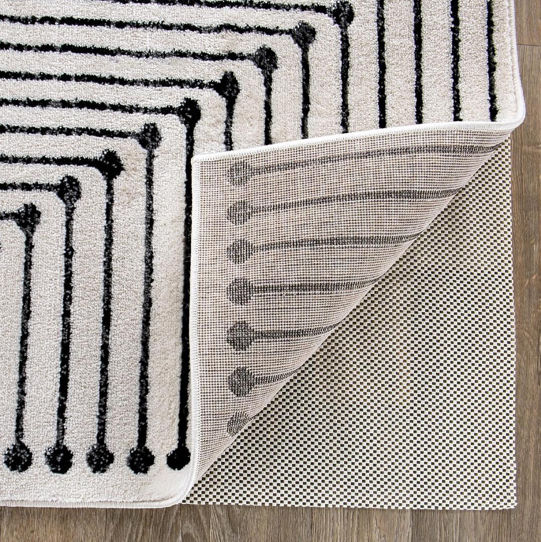 Rugshop Cushioned Thick Rug Pad Gripper for Hardwood Floors, Under Carpet Anti Skid Pad, Non Slip Rug Pads for Area Rugs 9' x 12' Cream