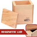 Monster Wooden Double Deck Box w Magnetic Lid & Security Band - Premium Holds 150 Sleeved Cards - Compatible with Yugioh, Commander Magic the Gathering MTG, Sports & Trading Card TCG Games, Gift (Red Oak)