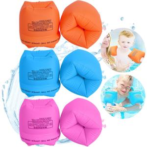 Arm Floaties for Kids 6-12 Yrs - Toddler Floaties Pool Swim Floats Inflatable Swim Arm Bands Floater Sleeves, PVC Thickened (6 Pack)