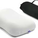 Cushion Lab Travel Deep Sleep Pillow Compact Memory Foam Neck Pillow for Sleeping, Portable Pillow for Hotels, Camping, Side & Back Sleepers, On-The-Go Black