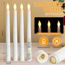 Baquler 50 Pcs 9.7 Inch LED Flameless Taper Candles Bulk Battery Operated Taper Candles Flickering Candlesticks for Wedding Church Holiday Table Decoration