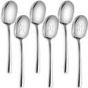 SOLEADER Extra Large Serving Spoons for Buffet, 12 Inch Stainless Steel Serving Spoons, Big Spoons for Serving Food, Pack of 6