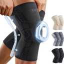 CAMBIVO 2 Pack Knee Brace for Men and Women, Knee Sleeves for Men with Patella Gel Pad and Side Stabilizers, Knee Compression Sleeves for Knee Pain Relief, Running, Workout, Daily Use (Large, Black)