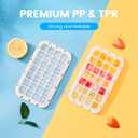 PHINOX Ice Cube Tray with Lid and Bin, Ice Trays for Freezer, Flexible Ice Cube Trays, Making 56 pcs Ice Cubes, Chilling Cocktail, Whiskey, Coffee, with 2 trays, Ice Container, Scoop&Cover, BPA Free