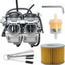 Anxingo 15001-1433 15003-1602 Carburetor Replacement For Kawasaki Ninja 250 250R Ex250 1988-2007 With Fuel Filter Oil Filter