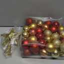 Christmas Balls 50PCS 1.57Inch Christmas Tree Hanging Ornament Xmas Ball Decoration,Red and Gold Christmas Ornaments Balls for Xmas Tree Wreath Garland