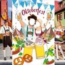 Pack of 2, Zenoble Oktoberfest Decorations 6 x 4 Ft Oktoberfest Couple Photo Prop Door Banner Party Decorations Bavarian Backdrop Door Banner Props Supplies for German Beer Themed Party Decor Accessories