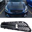 #622541NF1A IN1036100 Front Bumper Lower Grille Compatible with 2010-2013 Infiniti G37 Sedan | 2011-2012 G25 (Base/Journey) | 2015 Q40 (Base/Journey), Replacement Under Gill (Glossy Black)