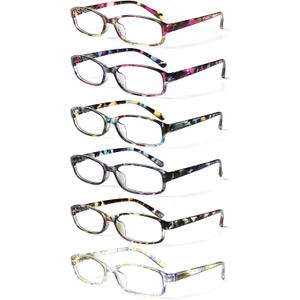 6 Pack Ladies Reading Glasses for Women Blue Light Blocking Spring Hinge Fashion Eyeglasses Readers for Women (6 Pack Mix Color-9, 3.50)