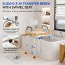 Loyoda Sliding Shower Chair with Swivel Seat, Tub Transfer Bench for Elderly & Disabled, Adjustable Shower Chair with Arms & 350lb Capacity