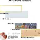 JCJMY 8x24 Picture Frame with 6x22 Mat, Panoramic Picture Frame Display Photo 6x22 with Mat or 8 x 24 Without Mat, Wall Hanging Large 8 by 24 Poster Frame with Plexiglass, Gold