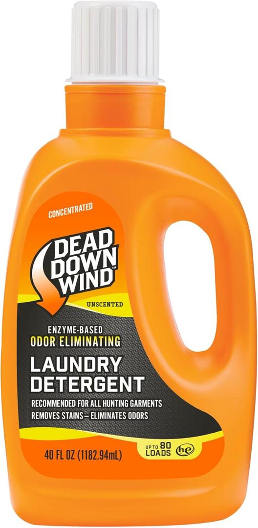 DEAD DOWN WIND Unscented Laundry Detergent (40 Oz) - Scent Eliminating Liquid Detergent for Clothing and Gear - Durable Hunting Scent Eliminators - Advanced Hunting Gear