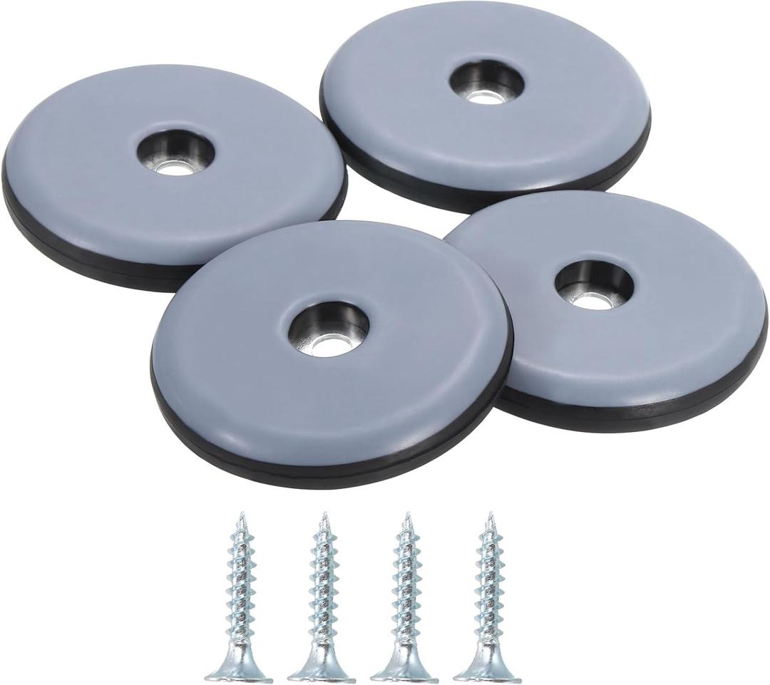 uxcell Furniture Sliders, 4Pcs 2" - PTFE Round Chair Leg Floor Protectors, Screw-On Furniture Pads with Screw, Chair Glides for Carpet Hardwood Floors