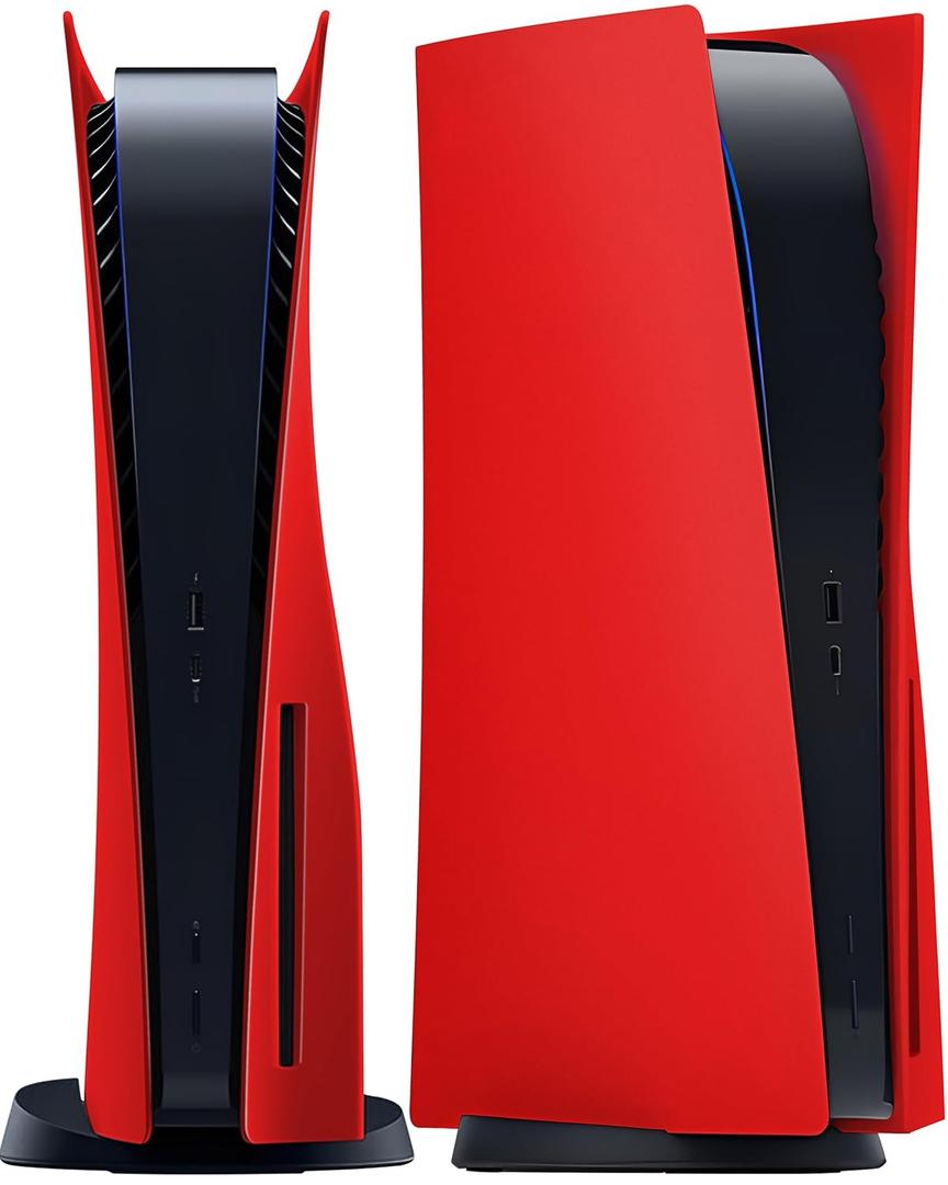 Joso Faceplate for PS5 Disc Edition, Anti-Scratch Dustproof Case Replacement, Cover Skin Fit for PS5 Console (CD-ROM), Plates for PS5 Accessories, Easy Installation - Red | Disc | 2020