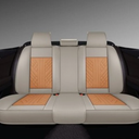 Bench Seat Cover, Premium Faux Leather Bench Seat Rear Seat Khaki and Orange