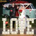 Pooqla 2.4FT Love Marquee Letters for Valentines Day Gifts for Him Her, Large Love Light Up Letters for Romantic Wedding Decor, Valentines Day Decorations for Party Decor Backdrop