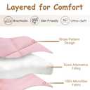 ZPECC Toddler Down Alternative Comforter, 39x47 Hypoallergenic Baby Blanket Quilt, Soft Breathable Lightweight All Season Kids Duvet Insert for Crib Stroller Cot Daycare, Pink Stripe