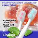 cleaings Mini Brushes-Disposable Toothbrushes with Double Cleaning Beads Toothpaste and Pick for Daily Life or Travel, 20 Count-Mixed FlavorPack of 5
