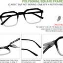 Large Reading Glasses Women Trendy Thick Square Readers 1.0 1.25 1.5 1.75 2.0 to 4.0 5.0 6.0 Spring Hinge (Slim Rim-black/Clear)