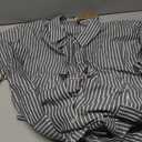 Utcoco Women's 2026 Summer Casual Striped Button Down Maxi Dress Tie Waist Short Sleeve Shirt Dress with Pockets (XX-Large, Gray)