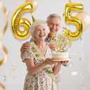 65th Birthday Decorations for Women with 65th Birthday Sash and Crown, Number Balloons, Birthday Card, Cake Topper and Candles, 65 Year Old Female Gifts for Her, Gold