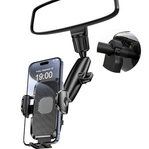 JDHDL Phone Holders for Your Car, Rear View Mirror Phone Holder, 360° Rotating Car Phone Holder Mount Compatible with All 4"-7" iPhone and Android Cell Phones