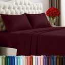 Utopia Bedding California King Sheet Set  4 Piece Bed Sheets for Cal King Size Bed, Soft and Breathable Microfiber, Includes 1 Fitted Sheet, 1 Flat Sheet and 2 Pillowcases (Burgundy)