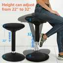 Standing Desk Balance Wobble Stools, Height Adjustable 22-32 Inch for Office and Classroom, Anti-Fatigue Standing Chairs, Ergonomic Stools with Anti-Slip Round Bottom, Black