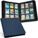 Toploader Binder, Holds 324 Toploaders, 9 Pocket Top Loader Binders with Sleeves for 3 x 4'' Toploaders, Double-Sided Pocket Top Loader Storage Binder, Trading Card Binder - Diamond Blue