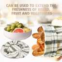 2 x Reusable Bread Bags for Homemade Bread with Proofing Bowl Cover Set, BPA-Free TPU Lining for Sourdough Loaf, Freezer Bread Storage Bag (Gray-green stripes)