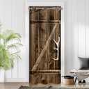 Barn Wood Door Curtains for Doorways, Rustic Village Art Antique Country Blackout Curtain for Kids Bedroom Closet, Grommet Thermal Insulated Privacy Door Drapes for Room Divider, 34"W x 80"L
