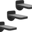 ESPETS Set of 3 Black Natural Sturdy Wood Cat Wall Floating Steps - Wall Mounted Cat Climbing Shelves and Perches, Kitty Stairs Climber Ladder for Wall - Holds up 35lbs
