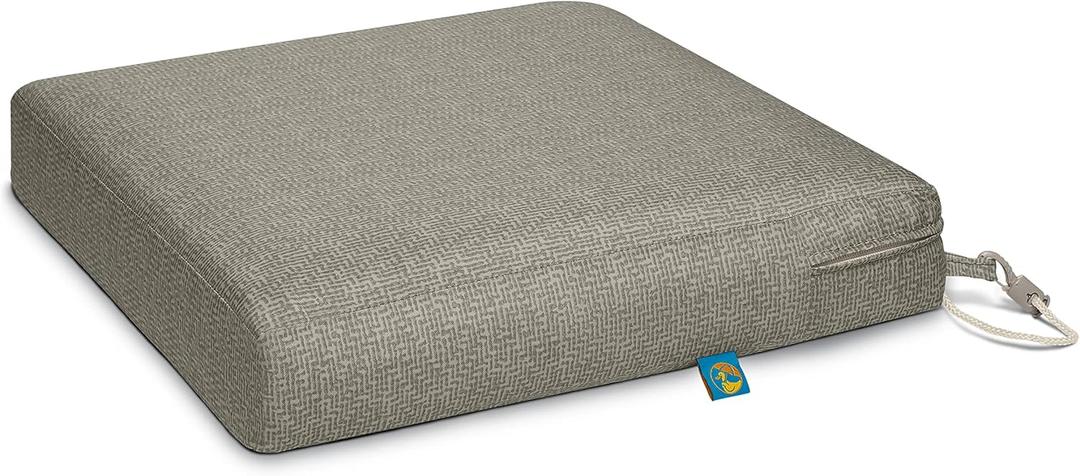 Duck Covers Weekend Water-Resistant Outdoor Dining Seat Cushion, 21 x 19 x 3 Inch, Moon Rock, Dining Chair Cushions