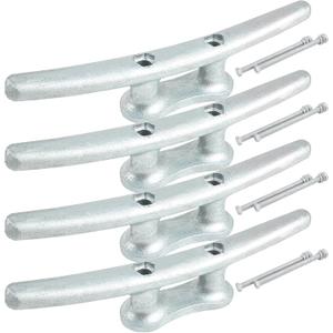 Dock Cleats 4/6/8/10 inch (4 Sizes), Boat Cleats with Hardware, Boat Dock Cleats Rope Cleats, Ideal for Boat Deck Yacht Kayak Dock or Home Decoration2, 5, 4, 6,10 Pack (Silver)
