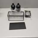 Cisily Kitchen Dish Soap Dispenser Set with 2 Pack 16.9oz Black Glass Bottle and Sponge Holder, Dish Soap Dispensers with Adjustable Sponge Holder, Vintage Hand and Dish Soap Dispensers Set