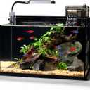 Glass Fish Tank Kit,2.8 Gallon Fish Tank,Small Aquarium, Ultra-Clear Nano Aquarium,Betta Fish Tank,Small Fish Tank,Aquarium Starter kit,Desktop Fish Tank,with Light and Filter