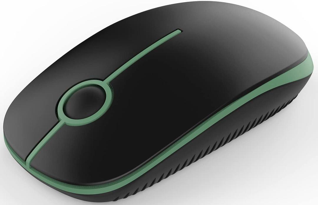 VssoPlor Wireless Mouse, 2.4G Slim Portable Computer Laptop Mouse with Nano Receiver Quiet Silent Optical Mice for Notebook, PC, Laptop, Computer-Black and Green
